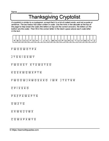 Thanksgiving Cryptolist #05